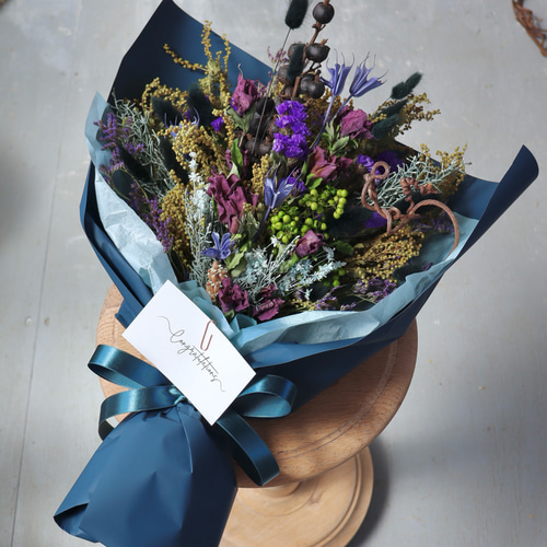 【\"Ｋ様おまとめ】ドライフラワー ドライフラワー花束 M】イエロー オレンジ系 | flowershop KAIKA
