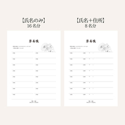 【芳名帳セット  (表紙付き) ＃8 和装デザイン】 ～期間限定～受付サインプレゼント    送料無料 6枚目の画像