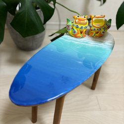 海のある暮らし　組み立て式サーフボード型ミニテーブル　海レジン　レジンアート　海雑貨 3枚目の画像