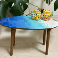海のある暮らし　組み立て式サーフボード型ミニテーブル　海レジン　レジンアート　海雑貨 14枚目の画像