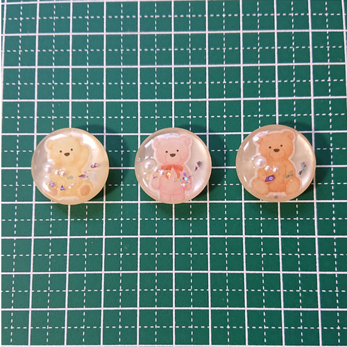 クマちゃんボタン☆5個 r53 くま/熊/動物/ボタン/カボション ボタン 