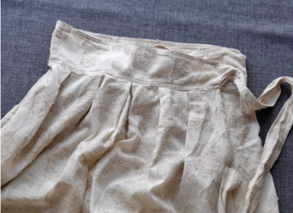 綿麻スカート 　Aのジュアルスカート　ベージュ 5枚目の画像
