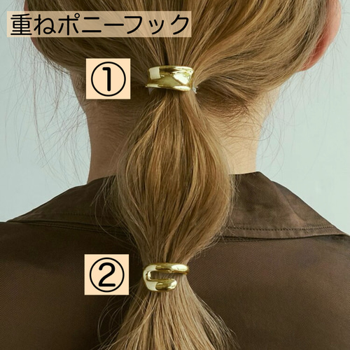 大人可愛いリボンロングポニーフック☆インド刺繍リボンLP6