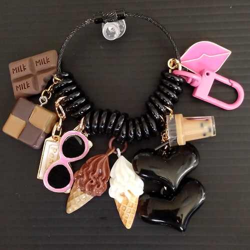 じゃらじゃらキーホルダー バニラソフトクリーム アイス チョコ 121