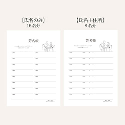 【芳名帳セット  (表紙付き) ＃7 和装デザイン】 ～期間限定～受付サインプレゼント    送料無料 6枚目の画像