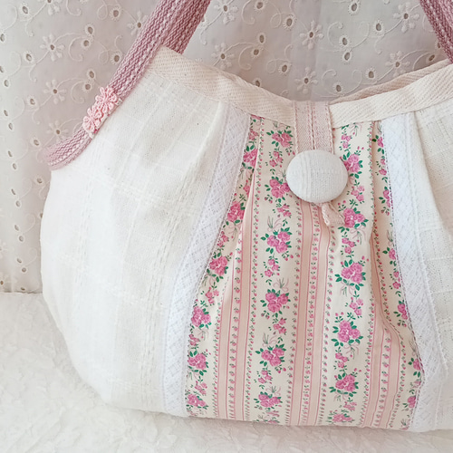 ハンドメイド　手作り優しい色❤️カラフルなグラニーバッグ薄色　大容量　激レア可愛い ハンドメイド 手作り優しい色❤️カラフルなグラニーバッグ薄色 大容量