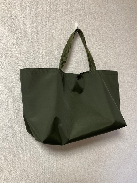 【全商品オープニング価格 特別価格】 トートバッグ ショッピング カーキー 収納ケース 撥水 ( 無地 バッグ
