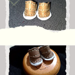[手工皮革飾品 ]  純手工 小鞋飾 / 植鞣革(真皮)  讓你的鞋與眾不同!! (D / E )款 第1張的照片