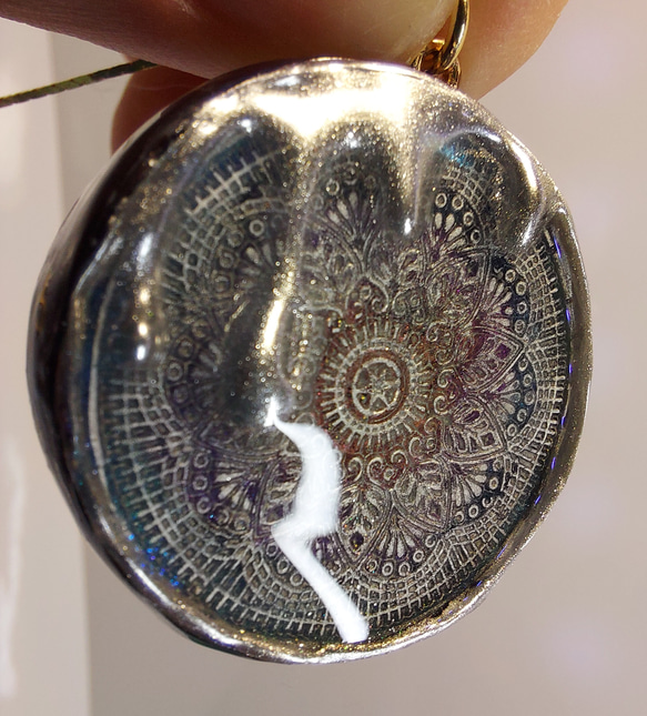 とろけるシーリングスタンプ風 ペンダントトップ リバーシブル レジン