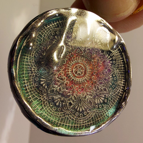 とろけるシーリングスタンプ風 ペンダントトップ リバーシブル レジン