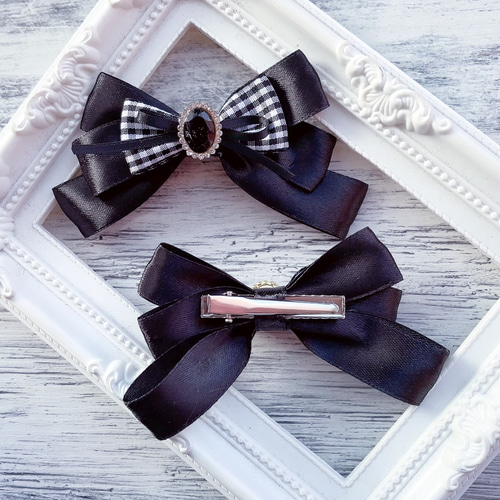 ヘアクリップ ❁ ブラック系 ❁ デコ