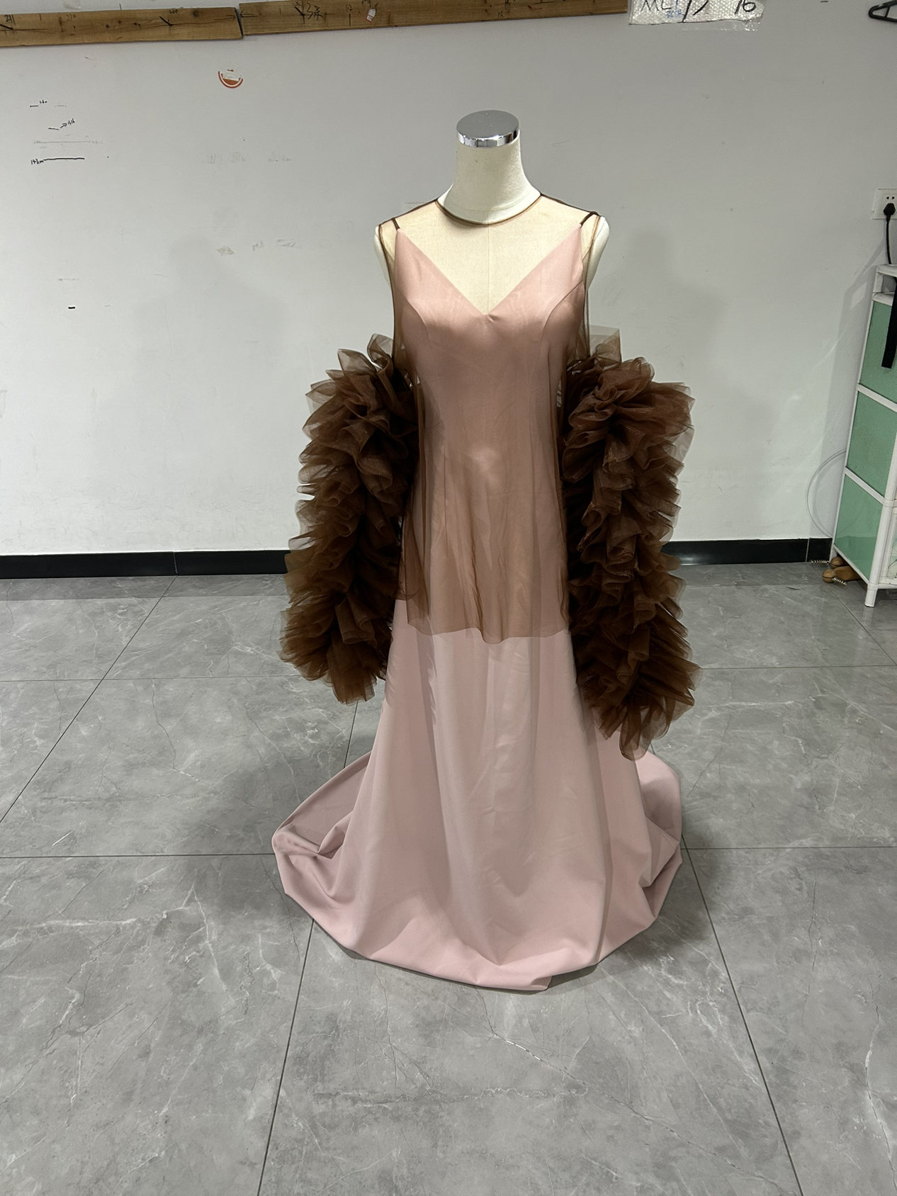 2ways キャミソール+トップス ブラウン ピンク Vネック 快適な生地 パーティー