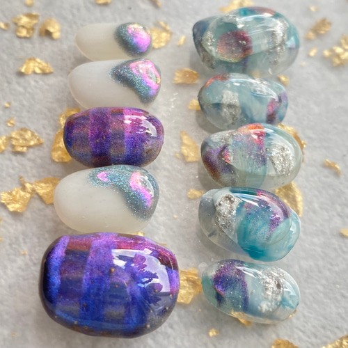 サイズオーダー】空ネイル マグネットネイル 個性派ニュアンスネイル  