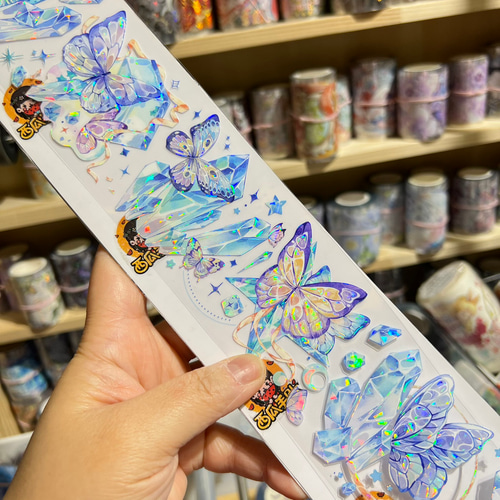 星晶蝶舞 蝶 花 フラワー系 装飾系 海外マステ 海外PETテープ 切り売り