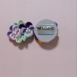 ☆つまみ細工のビオラ　スミレヘアクリップ☆　ベビー　女の子　選べるデザインとカラー　ブローチ 12枚目の画像