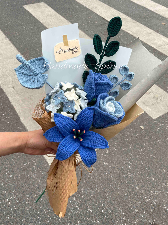 ハンドメイド · かぎ針編み · バラの花束 · 花