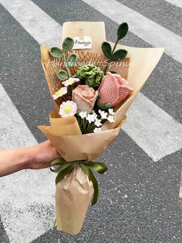 ハンドメイド · かぎ針編み · バラの花束 · 花