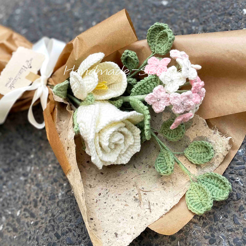 ハンドメイド · かぎ針編み · バラの花束 · 花 · シミュレーション