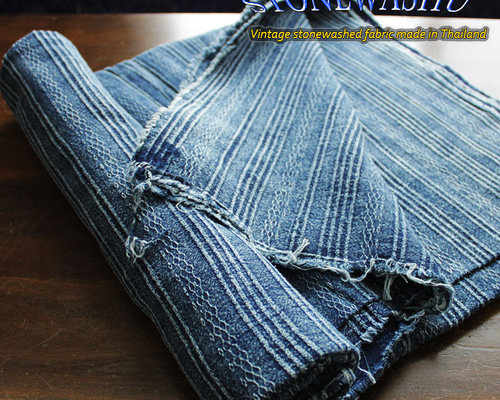 ストーンウォッシュ 生地販売 織物 手芸 綿素材 藍染め ハンドメイド