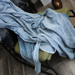 ストーンウォッシュ　生地販売　織物　手芸　綿素材　藍染め　ハンドメイド　インテリア  stw-e 7枚目の画像