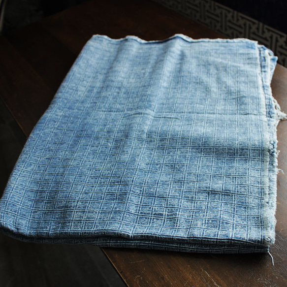 ストーンウォッシュ　生地販売　織物　手芸　綿素材　藍染め　ハンドメイド　インテリア  stw-e 5枚目の画像
