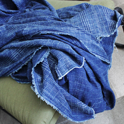 ストーンウォッシュ　生地販売　織物　手芸　綿素材　藍染め　ハンドメイド　インテリア  stw-f 5枚目の画像