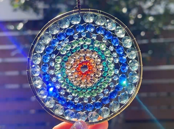 光の癒し 虹色の曼荼羅サンキャッチャー 立体・オブジェ ギーダリー