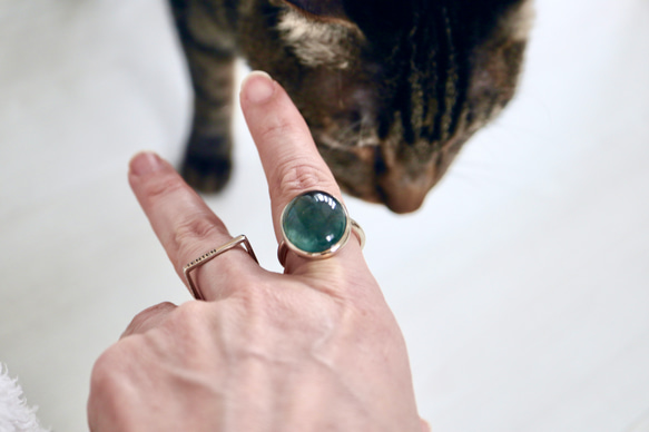 K10WG[人魚のmoss aquamarine]ring モスアクアマリン 5枚目の画像