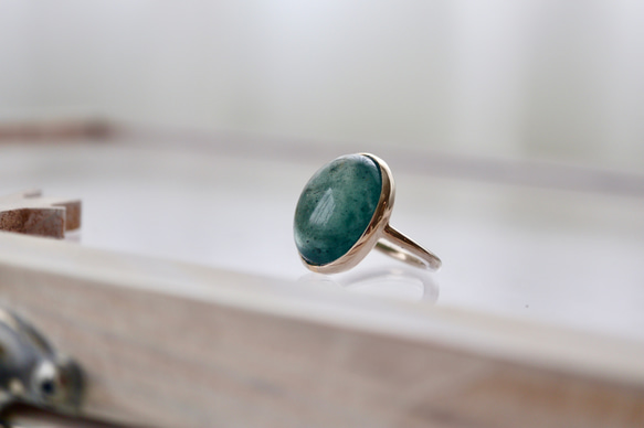 K10WG[人魚のmoss aquamarine]ring モスアクアマリン 8枚目の画像