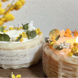 花咲くbasket candle 〈3月限定のミモザ with うさぎ〉　香りが選べるアロマキャンドル　ギフト　母の日 3枚目の画像