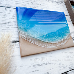 海と白波のキャンバスアート✳︎海レジンアート オーシャンアート 2枚目の画像