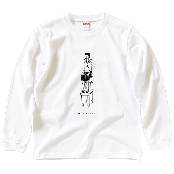 長袖 Tシャツ 『 イス・女子 』 男女兼用 ロンT 1枚目の画像