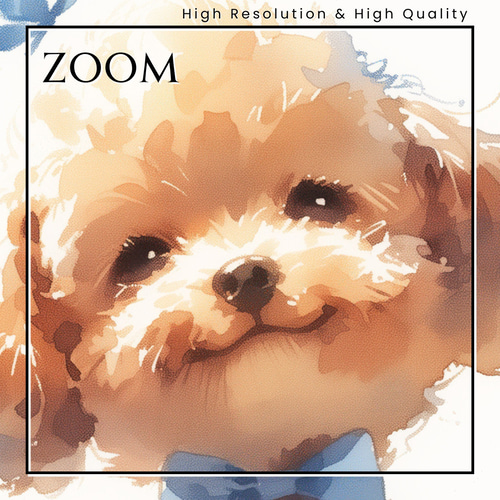 蝶犬戯舞 - トイプードル犬の子犬 No.6】春・蝶・子犬・アートポスター