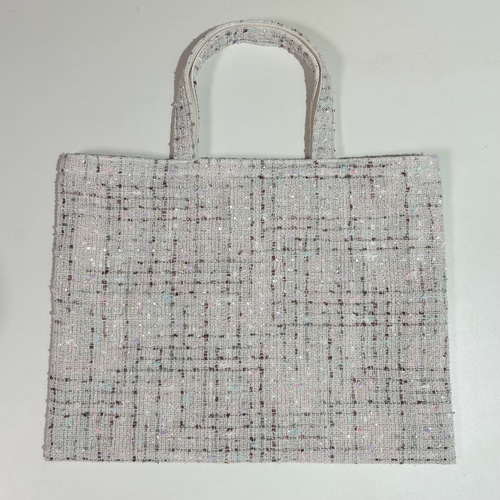 ツイードバッグ ホワイト 白 サブバッグ フォーマル A4 保護者レッスン