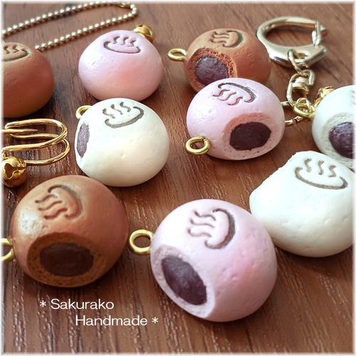 ◇温泉まんじゅう◇選べる金具◇フェイクスイーツ◇キーホルダー