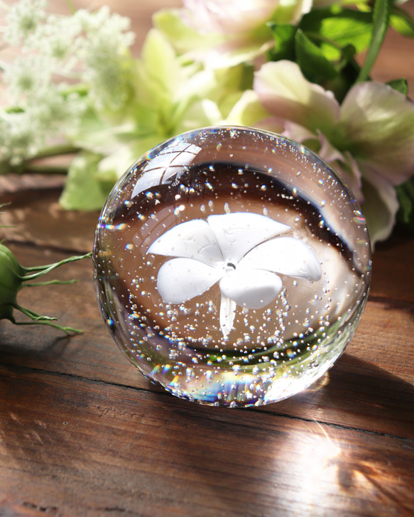 手元供養『こはる -水中花（ピュアホワイト）-』ガラス位牌 祈り メモリアル仏具 遺灰 遺骨 ペット 愛犬 愛猫 分骨 ご遺灰など ご遺骨 水中花 ピュアホワイト ご遺灰 ローマ字か平仮名 **