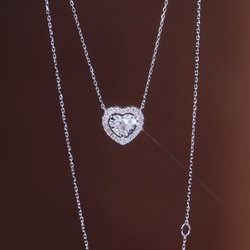 ハート形　天然ダイヤモンドネックレスk18 1枚目の画像