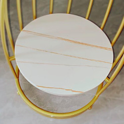 サイドテーブル 2段式 直径50cm ゴールド フレーム おしゃれ かわいい 北欧 コーヒーテーブル ch-1716 5枚目の画像