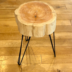 【Hinoki Iron Stool 】　No.616 2枚目の画像