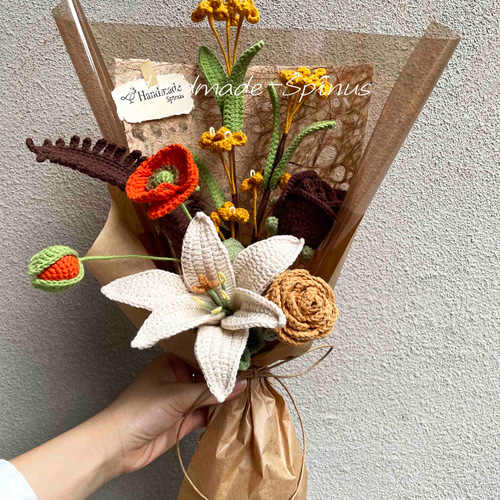 ハンドメイド · かぎ針編み · バラの花束 · 花