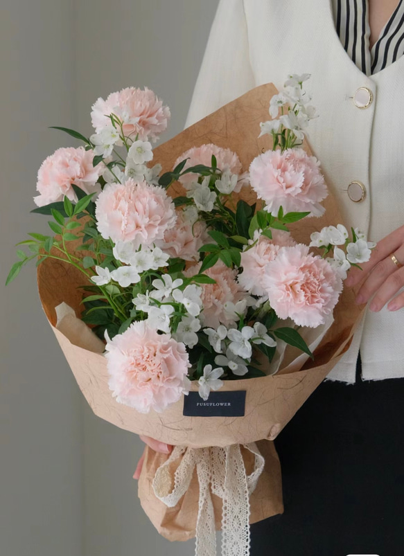 母の日 再再出品 母の花  【生花】 #母の日早割2024  【生花】カーネーション(薄ピンク) 7枚目の画像