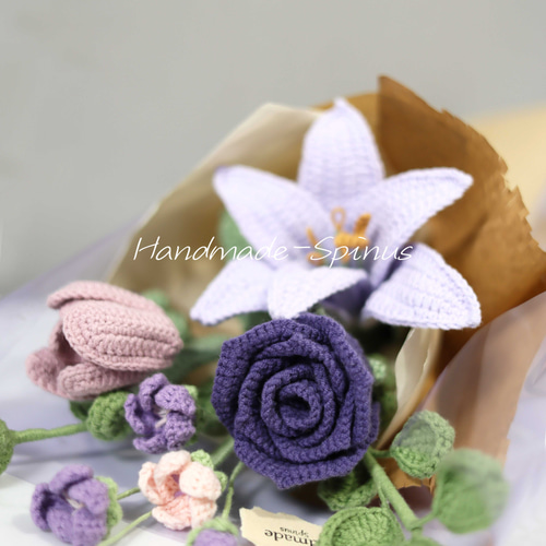 ハンドメイド · かぎ針編み · バラの花束 · 花