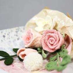 ハンドメイド · かぎ針編み · バラの花束 · 花 · シミュレーションフラワー · フラワーシリーズ · バレンタインデーギ 5枚目の画像