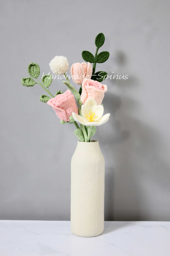 ハンドメイド · かぎ針編み · バラの花束 · 花 · シミュレーションフラワー · フラワーシリーズ · バレンタインデーギ 2枚目の画像