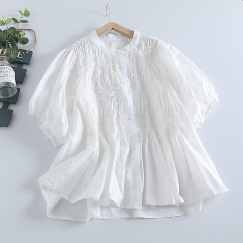 白シャツ レディース 半袖 ブラウス コットン 半袖 トップス オフィス