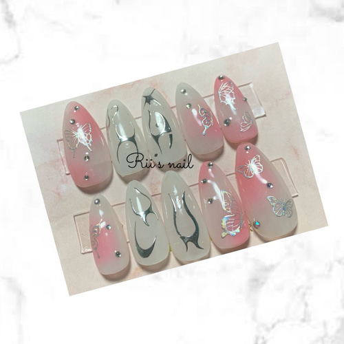 ネイルチップオーダー　rii様 ʀɪᴄᴏ ୨୧ 【ネイルチップ販売】girly ⌇ ガーリーネイル