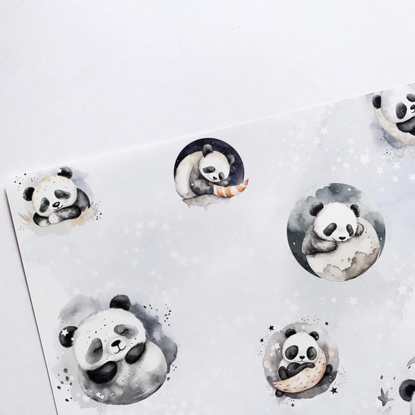 デザインペーパー　おやすみパンダ　上質紙10枚 3枚目の画像