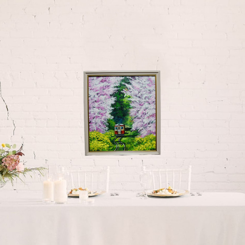 油絵 油彩 油彩画 絵画 絵 【桜と菜の花の鉄道】 油絵 油彩 油彩画 絵 絵画 【桜と菜の花の鉄道】 絵画 HR 通販