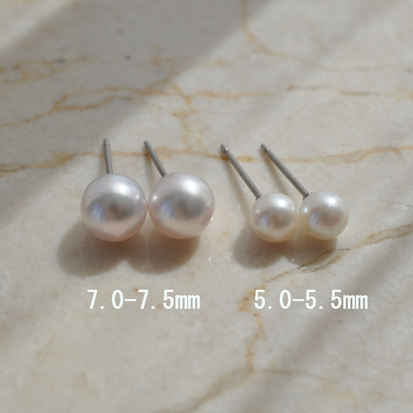 あこやパール　一粒スタッドピアス / akoya  pearl pierce 6枚目の画像