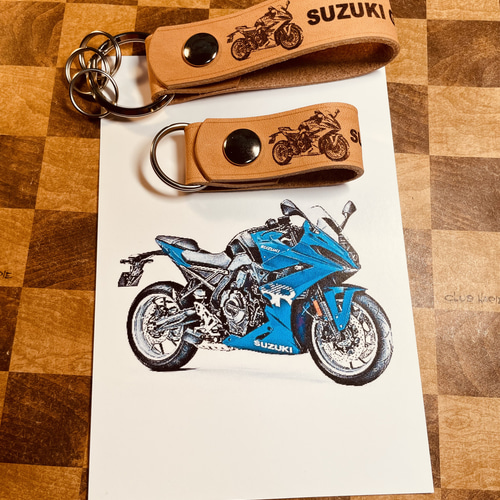 本革レザーストラップセット GSX-8R キーリング スタジオアンダンテ